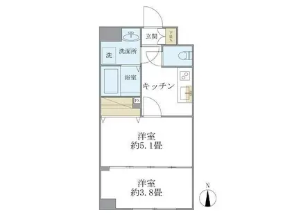 イズム中野坂上(2K/7階)の間取り写真