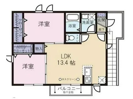 サクラハウス(2LDK/2階)の間取り写真