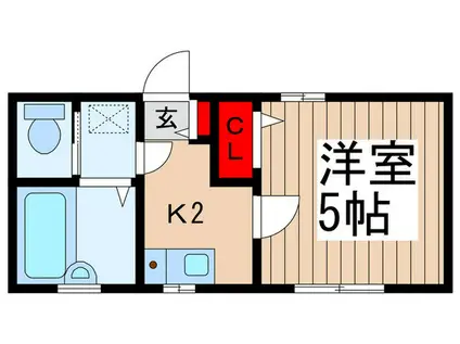 プライムコート鴻巣(1K/1階)の間取り写真
