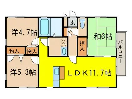 デュオ桜谷(3LDK/2階)の間取り写真