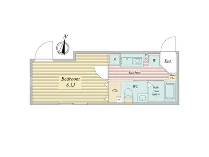 LIVEFLAT恵比寿 (1K/3階)の間取り写真