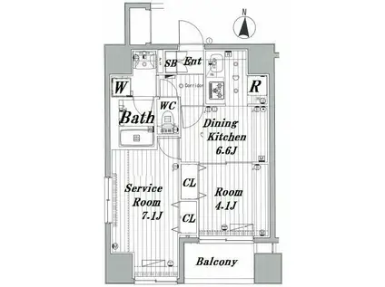 メイクスデザイン新宿(2DK/10階)の間取り写真