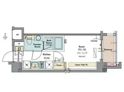 マスターズコート木場公園クレール(1K/3階)の間取り写真