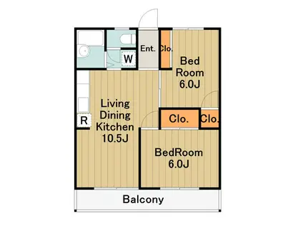 ガーデンウエストⅠ(2LDK/1階)の間取り写真