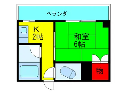 ハイツ東野田(1K/5階)の間取り写真