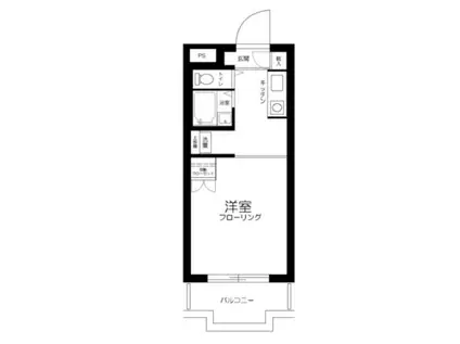ハイタウン多摩川ナンバー2(1K/3階)の間取り写真