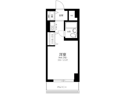 ヒルズ駒場東大前(1K/1階)の間取り写真