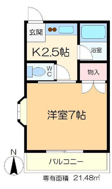 平和コーポ2号館(1K/2階)の間取り写真