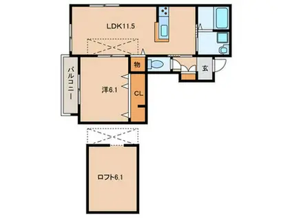 田柄4丁目計画(1LDK/2階)の間取り写真