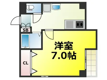フィレンツェなんば南(1K/5階)の間取り写真
