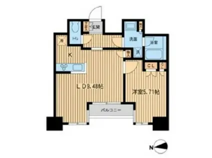 KDXレジデンス東新宿(1LDK/14階)の間取り写真