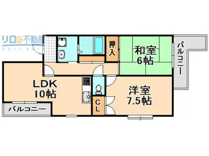 雅マンションPARTII(2LDK/2階)の間取り写真