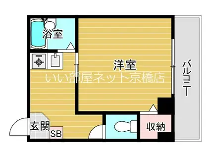 エムローズ太子橋(1K/4階)の間取り写真