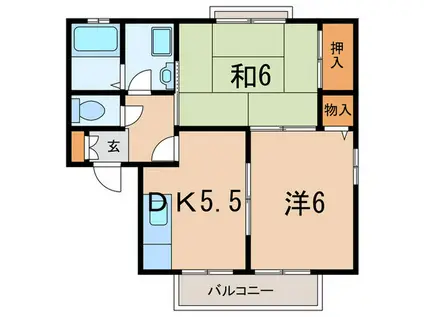 セジュール佐光(2DK/1階)の間取り写真