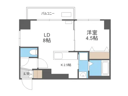 リシェス桑園(1LDK/5階)の間取り写真