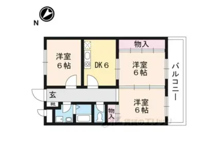 ラコニアGK(3DK/3階)の間取り写真