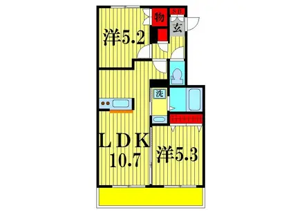 グランコートハイツ(2LDK/2階)の間取り写真