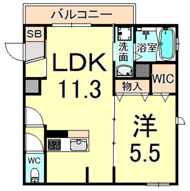 REGULUS(1LDK/2階)の間取り写真