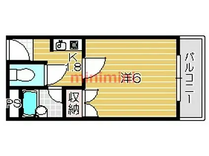 本町8番館(1K/4階)の間取り写真