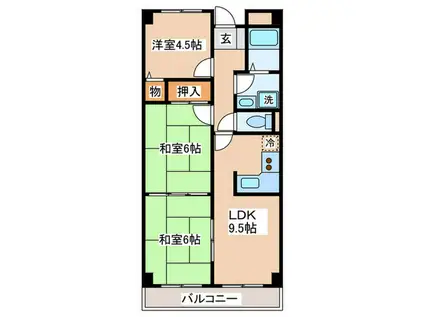 サンライズ西田(3LDK/2階)の間取り写真