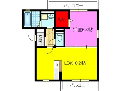 グレース中谷(1LDK/2階)の間取り写真