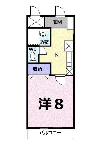 シャンドフレーズ(1K/3階)の間取り写真