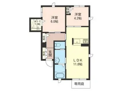 アミスタ(2LDK/1階)の間取り写真