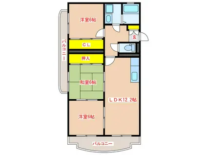 グレイスコート(3LDK/2階)の間取り写真