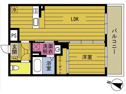 CRESCENT(1LDK/1階)の間取り写真