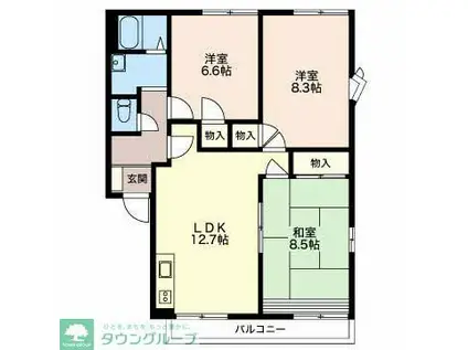 リバーサイド徳重(3LDK/2階)の間取り写真