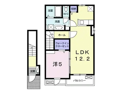 ブライトヒルズC(1LDK/2階)の間取り写真