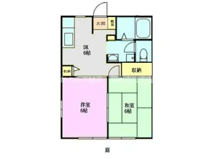 フォーラム根岸台(2DK/2階)の間取り写真