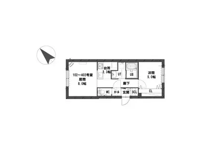 グランメール発寒6-10(1LDK/3階)の間取り写真