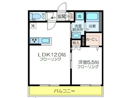 HERITAGE R.O(1LDK/1階)の間取り写真