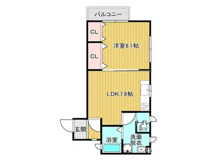 エターニ円行寺(1LDK/1階)の間取り写真