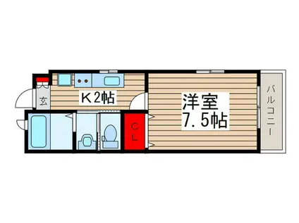 AQUE15(1K/3階)の間取り写真