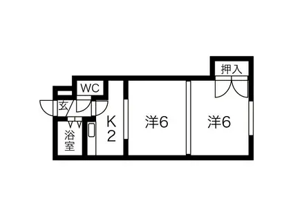 麻生BLESS(1LDK/1階)の間取り写真
