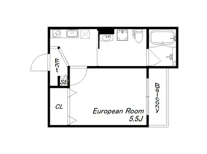 ヘリオス西舞子(1K/2階)の間取り写真