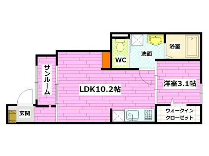 トレ ピア―チェ II(1LDK/1階)の間取り写真