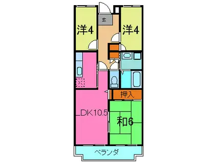 カサベルデ加古川(3LDK/3階)の間取り写真
