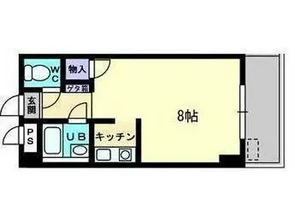 コンコート志度(1K/5階)の間取り写真