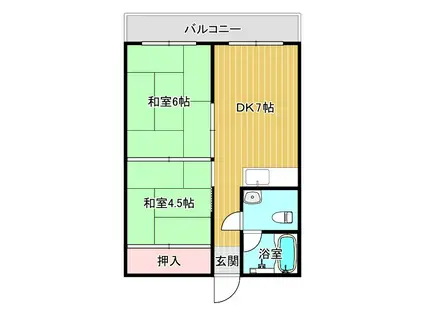 メゾン井上(2DK/3階)の間取り写真