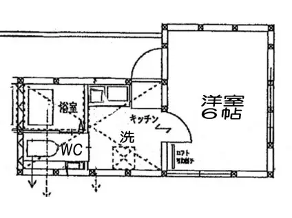 アザーレ西生田(1SK/2階)の間取り写真