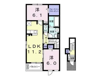 アリビラ II番館(2LDK/2階)の間取り写真