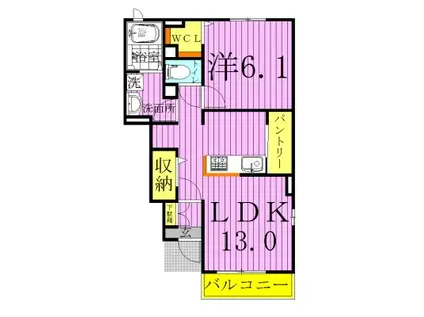 ＪＲ成田線 布佐駅 徒歩6分 2階建 築10年(1LDK/1階)の間取り写真