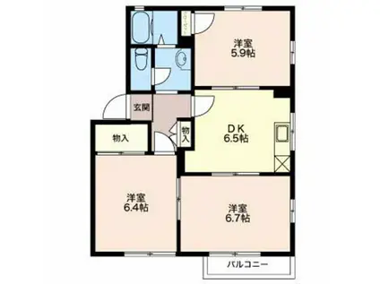 モメント汐留(1LDK/17階)の間取り写真