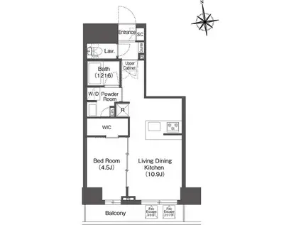 コンフォリア・リヴ西葛西(1LDK/7階)の間取り写真