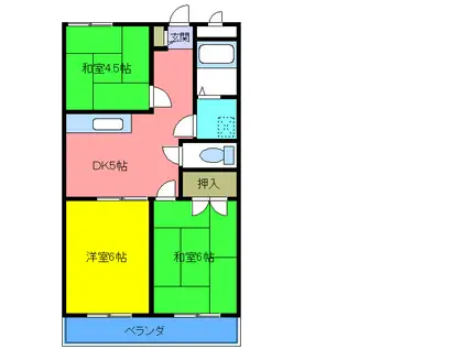 第3光マンション(3DK/2階)の間取り写真