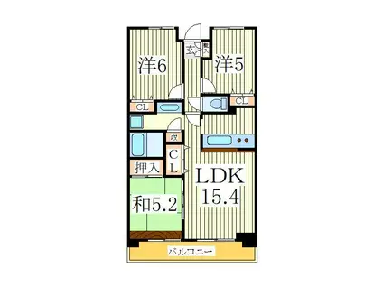 パークホームズ南柏ステーションアベニュー(3LDK/14階)の間取り写真