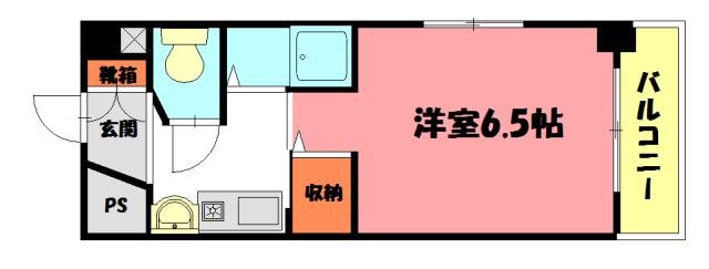 YKハイツ中崎II(1K/4階)の間取り写真